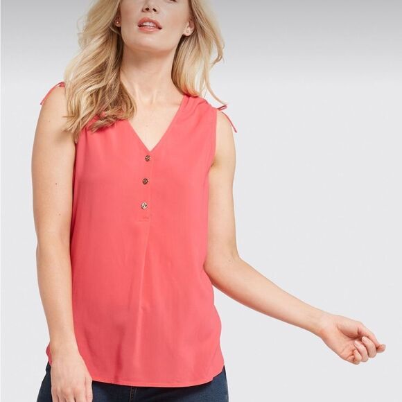 Draper James Tops - Draper James Button Down Tank Red size 8